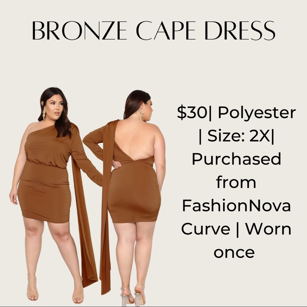 One Shoulder Cape Dress